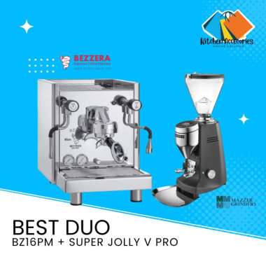 Paket BestDUO Mesin Kopi BEZZERA BZ16 Grinder MAZZER Super Jolly V Pro
