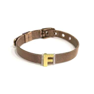 Gelang Gesper Liontin Inisial Huruf F Koleksi Josean Elegant Emas Asli