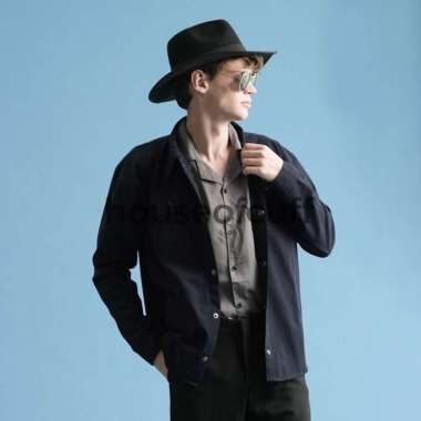 Jaket parka outer jaket pria semi parka warna Biru dongker M