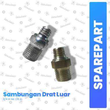 Sambungan Napple Drat Luar ukuran 1/4inch ke 1/8inch Standart