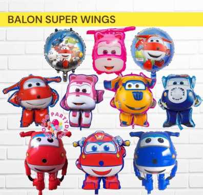 (1pc) Balon Foil super wings Jet Dizzy Super wings Sedang Jet