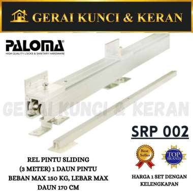 PALOMA SRP 002 ( 3 Meter Untuk 1 Daun ) Rel Pintu Geser Sliding Rail
