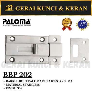 PALOMA BBP 202 BETA 3" | Grendel Slot Kunci Barrel Bolt Sentekan Pintu