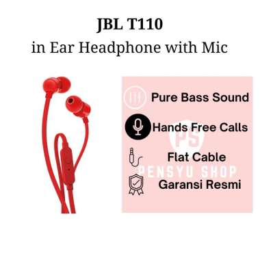 JBL T110 Headset - Red Garansi Resmi IMS