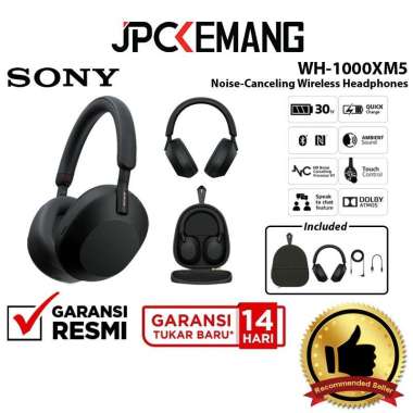JPC KEMANG Sony WH-1000XM5 Wireless Headphone Headset Sony WH1000XM5 GARANSI RESMI Black