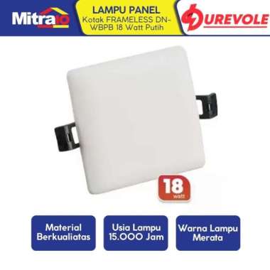 Durevole Lampu Panel Kotak Tanpa Bingkai Frameless DN-WBPB 18 Watt Putih