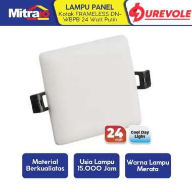 Durevole Lampu Panel Kotak Tanpa Bingkai Frameless DN-WBPB 24 Watt Putih