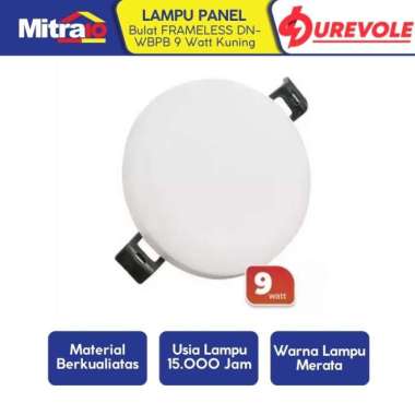 Durevole Lampu Panel Bulat Tanpa Bingkai Frameless DN-WBPB 9 Watt Kuning
