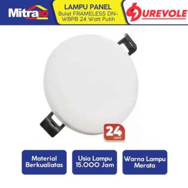 Durevole Lampu Panel Bulat Tanpa Bingkai Frameless DN-WBPB 9 Watt Putih