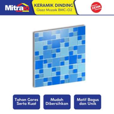 Zehn Keramik Dinding Dapur Glass Mozaik BMC-02 30x30 Cm Biru