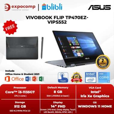 ASUS VIVOBOOK FLIP TP470EZ-VIPS552 SILVER CORE i5-1135G7