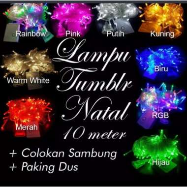 LAMPU HIAS LED / TUMBLER 10M/100 LED OUTLEX/MEIWA/EMICO SUPER BRIGHT (putih,biru,kuning,merah,hijau,