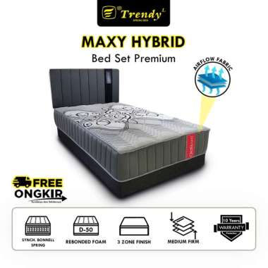 Trendy Ventura Maxy Hybrid - Kasur Spring Bed Set (Khusus Surabaya dan Sekitarnya) 120 x 200