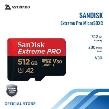 Sandisk Extreme Pro microSDXC, SQXCD 512GB - (SDSQXCD-512G-GN6MA)