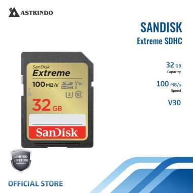 SanDisk Extreme SDHC, SDXVT 32GB Memory Card - (SDSDXVT-032G-GNCIN)