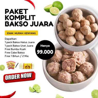 Paket Komplit Bakso Juara Bakso Halus Urat Sapi Warisan Ibu