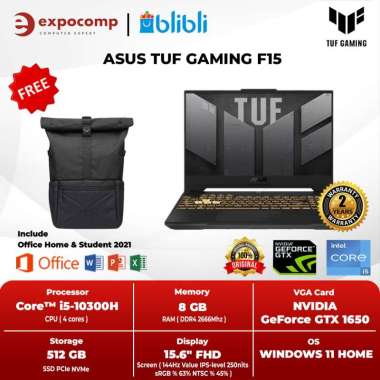 ASUS TUF Gaming F15 FX506LHB-I565B6T-O11 BLACK CORE i5-10300