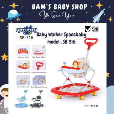 Baby Walker Apolo Space Baby Sb 316 Bantu Belajar Berjalan Baby Biru