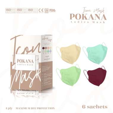 POKANA ICON (Ladies Mask) 4ply Medical Mask .. Beachglass Mint