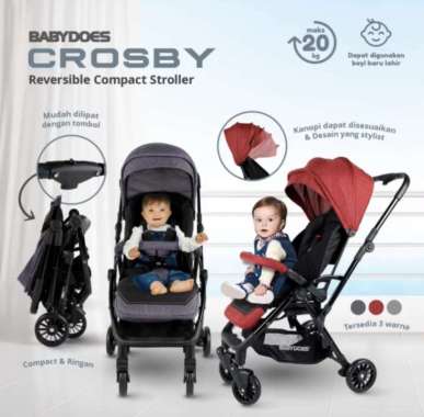 Stroller Bayi Babydoes Crosby / Kereta Dorong Bayi black