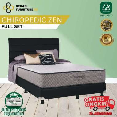 FULL SET Kasur AIRLAND Springbed Chiropedic Zen + divan + sandaran 120 x 200