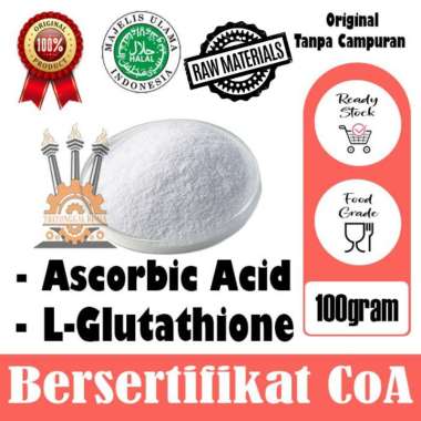 SALE Bubuk Original Food Grade Ascorbic Acid Powder Bubuk Murni L-Glutathione Pemutih Glutation 100g