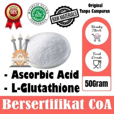 SALE Bubuk Food Grade Mencerahkan Kulit 50gram Ascorbic Acid Powder Bubuk Murni L-Glutathione Pemuti