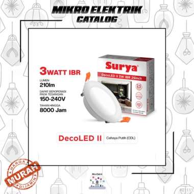 Lampu Panel LED / Downlight 3 Watt DecoLED SURYA