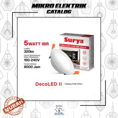 Lampu Panel LED / Downlight 5 Watt DecoLED SURYA