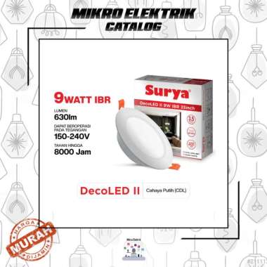 Lampu Panel LED / Downlight 9 Watt DecoLED SURYA