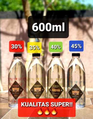 Arak Bali 600ml sulingan dari nira kelapa 100% asli tanpa pengawet dan campuran kimia lain Kuning