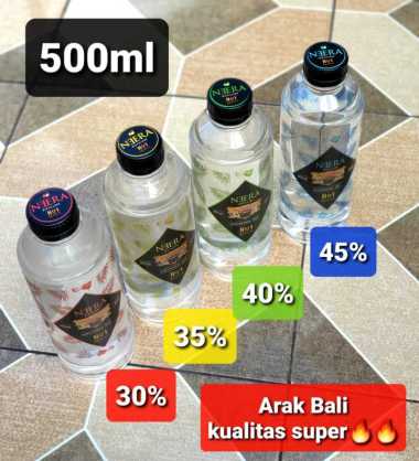 Arak Bali 500ml sulingan dari nira kelapa 100% asli tanpa pengawet dan campuran kimia lain Merah
