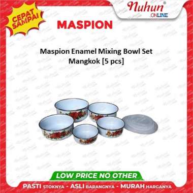 Maspion Enamel Mixing Bowl Set Mangkok [5 pcs]