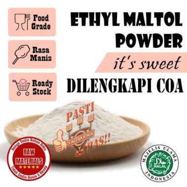 JUAL Ethyl Maltol Powder Penguat Aroma Essence 50gr Bahan E-liquid Bubuk EM Pemanis Cotton Candy Foo