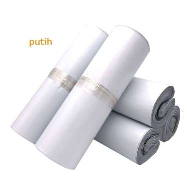 AliMaMa - (ISI 100 PCS) POLYMAILER 25 x 35 CM - Kantong Plastik Lem Olshop Packing Shopping Bag PUTI