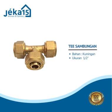 Tee Sambungan//Tee Kuningan 1/2 inch//Fitting Pipa Air Panas