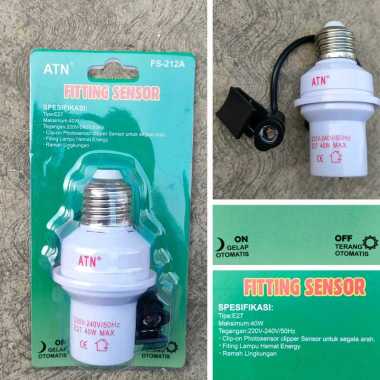 Fitting Lampu Sensor Cahaya Otomatis Siang Malam