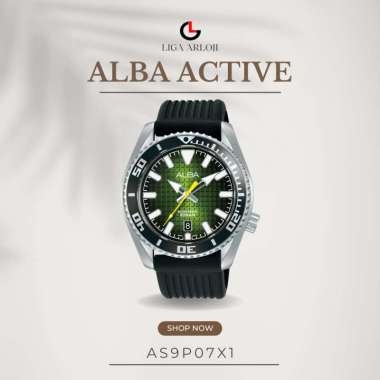 Alba AS9P07X1 - Jam Tangan Analog Alba Active Pria Light Green Dial Original