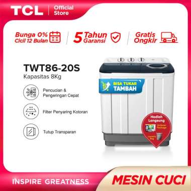TCL Mesin Cuci Twin Tub 8 Kg TWT86-20S