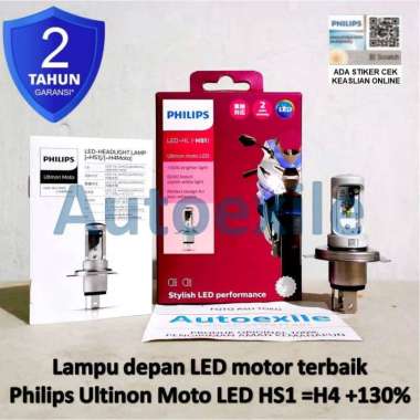 Philips Ultinon Moto LED HL HS1 H4 130% 6000K Putih Lampu Motor AC DC Verza Vixion KLX Dtracker