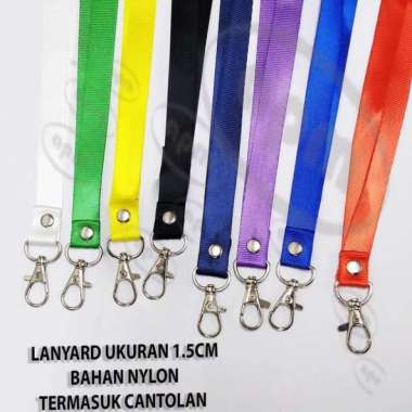 Lanyard/Tali ID Card Ukuran 1.5cm bahan Nylon Polos Cantolan Ungu
