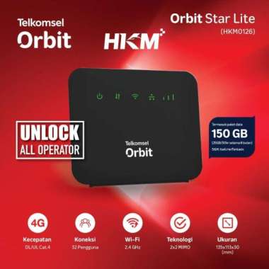 MODEM MIFI WIRELESS ROUTER HKM0126 ORBIT STAR LITE 4G LTE 150GB Hitam