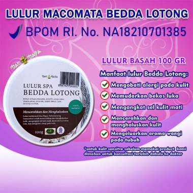 Lulur MACOMATA Rempah Bedda Lotong Basah 100gr - Lulur Bedda Lotong Basah MACOMATA - MACOMATA Lulur
