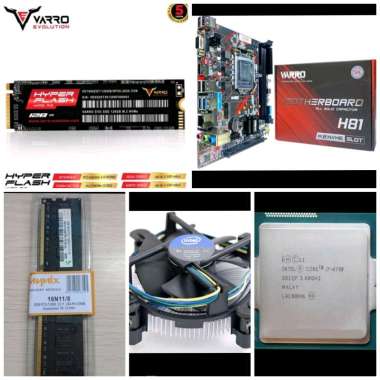 Paket PC Rakitan Intel Core i7 LGA 1150 H81 NVME SSD 128gb RAM 8gb paket lengkap