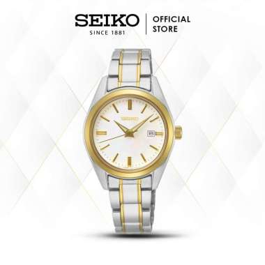 Jam Tangan Wanita Seiko Classic SUR636P1 SUR636 Stainless Gold White Original