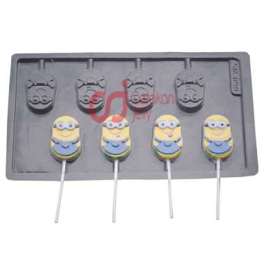 Cetakan Jelly Cetakan Coklat Karakter Kartun Boneka Kuning Lolipop Plastik