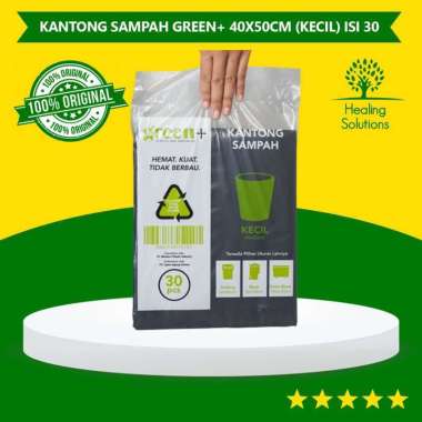 Kantong Sampah Green+ 40x50cm (Kecil) isi 30 - Plastik Kuat & Tebal