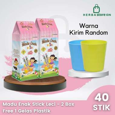 Herba Madu Enak Stick Leci Free Gelas