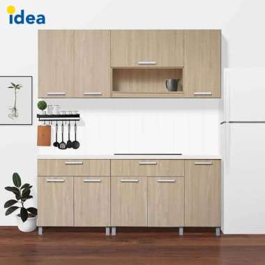 IDEA Furniture DENVER Kitchen Set Lemari Kabinet Dapur Kayu Modern Minimalis 2 Meter Coklat Muda Top
