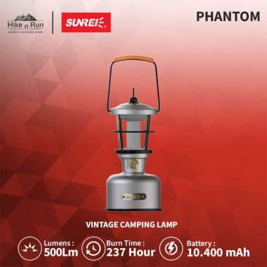 Sunrei Lampu Camping Phantom Rechargeable Glamping Retro Lantern silver